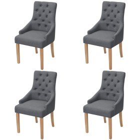Sillas de comedor giratorias 4 unidades tela gris oscuro Sillas de comedor giratorias 4 unidades tela gris oscuro