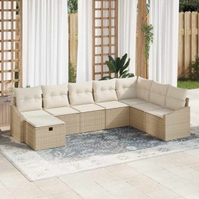 Conjunto de sofá de jardín 8 pcs Beige 55 x 62 x 69 cm