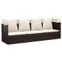 Gartenliegesofa mit Markise und braunen synthetischen Rattankissen von vidaXL, Liegen - Ref: Foro24-319567, Preis: 240,72 €, ...