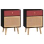 Mesitas de noche 2 uds madera contrachapada negro 40x30x55 cm de vidaXL, Mesitas de noche - Ref: Foro24-352145, Precio: 122,4...