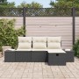 Conjunto de sofá de jardín 4 pcs Negro 55 x 62 x 69 cm