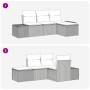 Conjunto de sofá de jardín 4 pcs Gris claro 55 x 62 x 69 cm