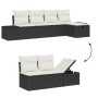 Conjunto de sofá de jardín 6 pcs Negro 55 x 62 x 69 cm