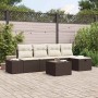 Conjunto de sofá de jardín 6 pcs Marrón 55 x 62 x 69 cm