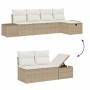 Conjunto de sofá de jardín 6 pcs Beige 55 x 62 x 69 cm