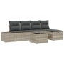 Conjunto de sofá de jardín 6 pcs Gris claro 55 x 62 x 69 cm