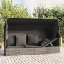 Gartenliegesofa mit Markise Kissen aus synthetischem Rattan in Grau von vidaXL, Liegen - Ref: Foro24-319568, Preis: 263,11 €,...