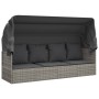 Gartenliegesofa mit Markise Kissen aus synthetischem Rattan in Grau von vidaXL, Liegen - Ref: Foro24-319568, Preis: 263,11 €,...