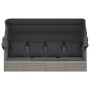 Gartenliegesofa mit Markise Kissen aus synthetischem Rattan in Grau von vidaXL, Liegen - Ref: Foro24-319568, Preis: 263,11 €,...