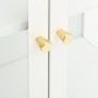 Aparador de acero y vidrio blanco 75x35x105 cm