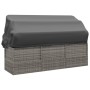 Gartenliegesofa mit Markise Kissen aus synthetischem Rattan in Grau von vidaXL, Liegen - Ref: Foro24-319568, Preis: 263,11 €,...