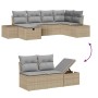 Conjunto de sofá de jardín 6 pcs Beige 55 x 62 x 69 cm