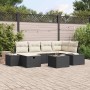 Conjunto de sofá de jardín 7 pcs Negro 55 x 62 x 69 cm