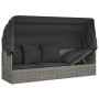 Gartenliegesofa mit Markise Kissen aus synthetischem Rattan in Grau von vidaXL, Liegen - Ref: Foro24-319568, Preis: 263,11 €,...