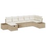 Conjunto de sofá de jardín 7 pcs Beige 55 x 62 x 69 cm
