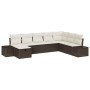Conjunto de sofá de jardín 8 pcs Marrón 55 x 62 x 69 cm