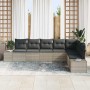 Conjunto de sofá de jardín 8 pcs Gris claro 55 x 62 x 69 cm