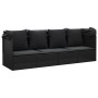 Gartenliegesofa mit Markise und schwarzen synthetischen Rattankissen von vidaXL, Liegen - Ref: Foro24-319569, Preis: 252,76 €...