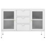 Aparador de acero y vidrio templado blanco 105x35x70 cm