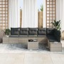 Conjunto de sofá de jardín 9 pcs Gris claro 55 x 62 x 69 cm