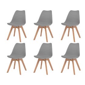 Sillas de comedor 6 unidades plástico gris Sillas de comedor 6 unidades plástico gris