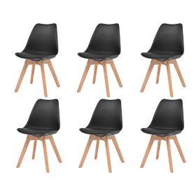 Sillas de comedor 6 unidades plástico negro Sillas de comedor 6 unidades plástico negro