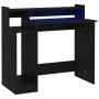 Escritorio con luz LED madera contrachapada negro 97x45x90 cm de vidaXL, Escritorios - Ref: Foro24-805553, Precio: 74,58 €, D...