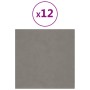 Paneles de pared 12 uds terciopelo gris claro 30x30 cm 1,08 m² de vidaXL, Recubrimiento de paredes - Ref: Foro24-343807, Prec...