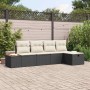Conjunto de sofá de jardín 5 pcs Negro 55 x 62 x 69 cm