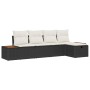 Conjunto de sofá de jardín 5 pcs Negro 55 x 62 x 69 cm