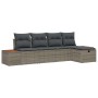 Conjunto de sofá de jardín 5 pcs Gris 55 x 62 x 69 cm Poliratán