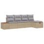 Conjunto de sofá de jardín 5 pcs Beige 55 x 62 x 69 cm