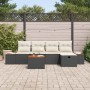 Conjunto de sofá de jardín 6 pcs Negro 55 x 62 x 69 cm