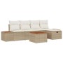 Conjunto de sofá de jardín 6 pcs Beige 55 x 62 x 69 cm