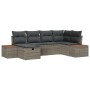Conjunto de sofá de jardín 6 pcs Gris 55 x 62 x 69 cm Poliratán