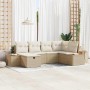 Conjunto de sofá de jardín 6 pcs Beige 55 x 62 x 69 cm