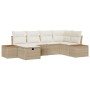 Conjunto de sofá de jardín 6 pcs Beige 55 x 62 x 69 cm