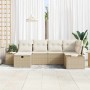 Conjunto de sofá de jardín 6 pcs Beige 55 x 62 x 69 cm