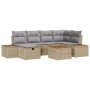 Conjunto de sofá de jardín 7 pcs Beige 55 x 62 x 69 cm