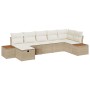 Conjunto de sofá de jardín 7 pcs Beige 55 x 62 x 69 cm