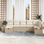 Conjunto de sofá de jardín 7 pcs Beige 55 x 62 x 69 cm