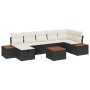 Conjunto de sofá de jardín 8 pcs Negro 55 x 62 x 69 cm