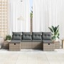 Conjunto de sofá de jardín 6 pcs Gris 55 x 62 x 69 cm Poliratán