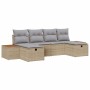 Conjunto de sofá de jardín 6 pcs Beige 55 x 62 x 69 cm