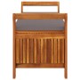 Banco almacenaje jardín con cojín madera maciza de acacia 126cm