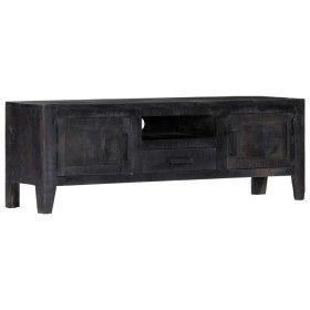 Mueble para TV de madera maciza de mango negro 118x30x40 cm de vidaXL, Muebles TV - Ref: Foro24-247985, Precio: 185,98 €, Des...