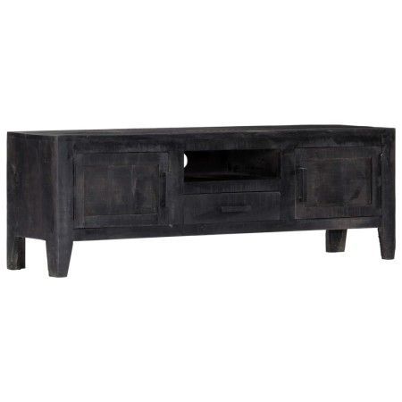 Massiver TV-Schrank aus schwarzem Mangoholz, 118 x 30 x 40 cm von vidaXL, TV-Möbel - Ref: Foro24-247985, Preis: 185,98 €, Rab...