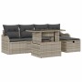 Conjunto de sofá de jardín con cojín 6 pcs Gris claro Poliratán