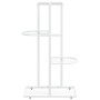 Soporte de flores de 4 estantes de metal blanco 43x22x76 cm