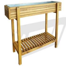 Solid acacia wood and zinc flowerbed by vidaXL, Pots and planters - Ref: Foro24-43793, Price: 117,38 €, Discount: %